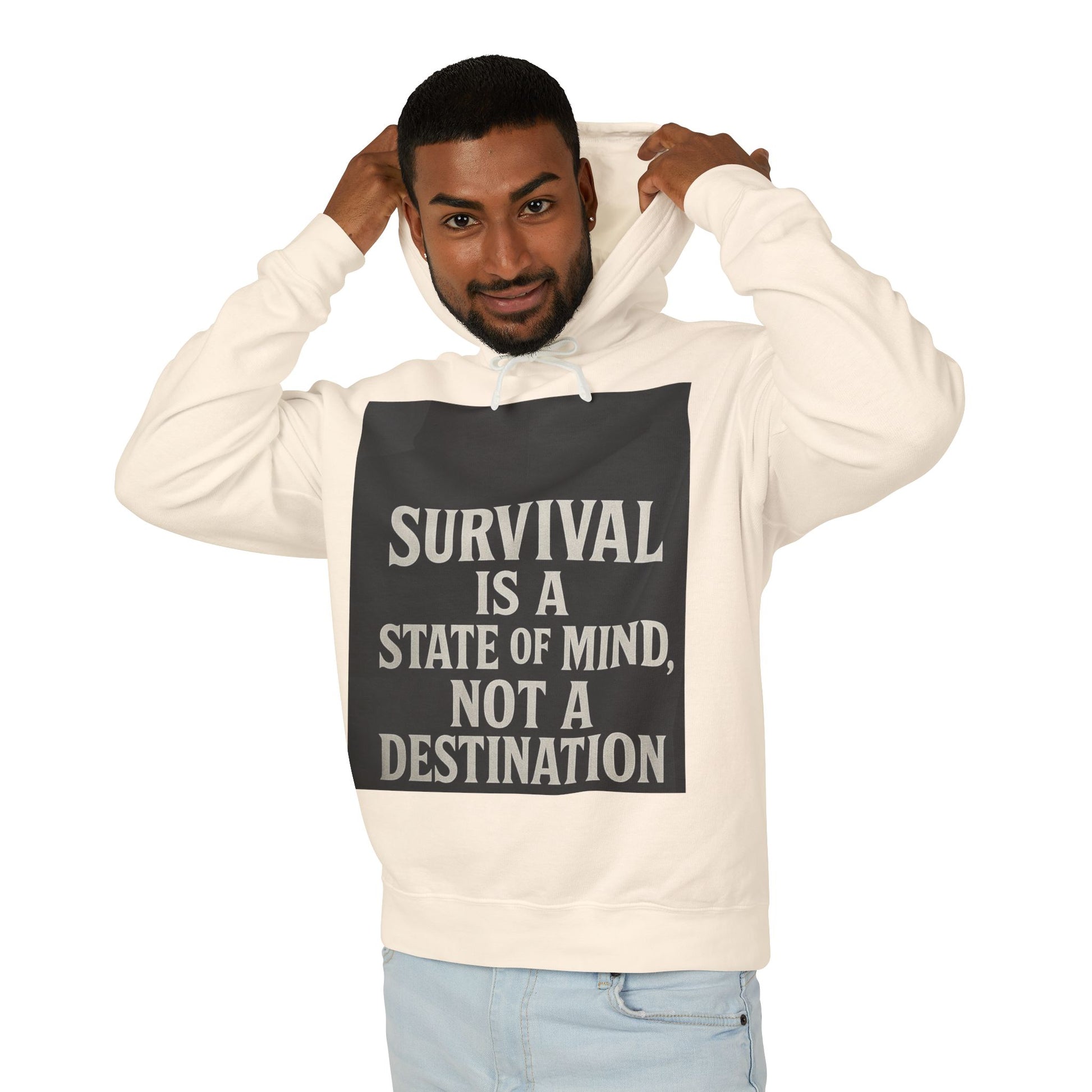 Survival Hoodie, Unisex Lightweight Sweatshirt, Inspirational Gift, Motivational Apparel, Animal Mind Design