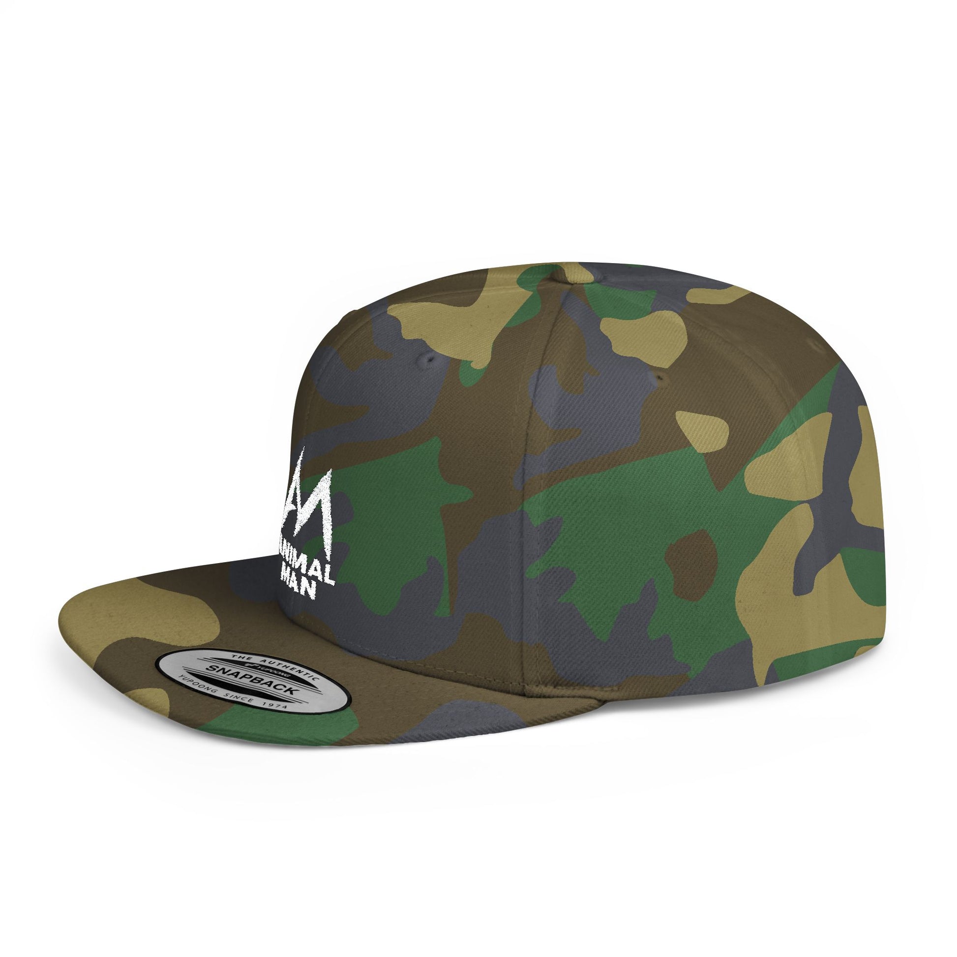 Camo Flat Bill Snapback Hat, camo/black Cap, Outdoors Cap, Trendy Headwear, Perfect Gift for Adventurers