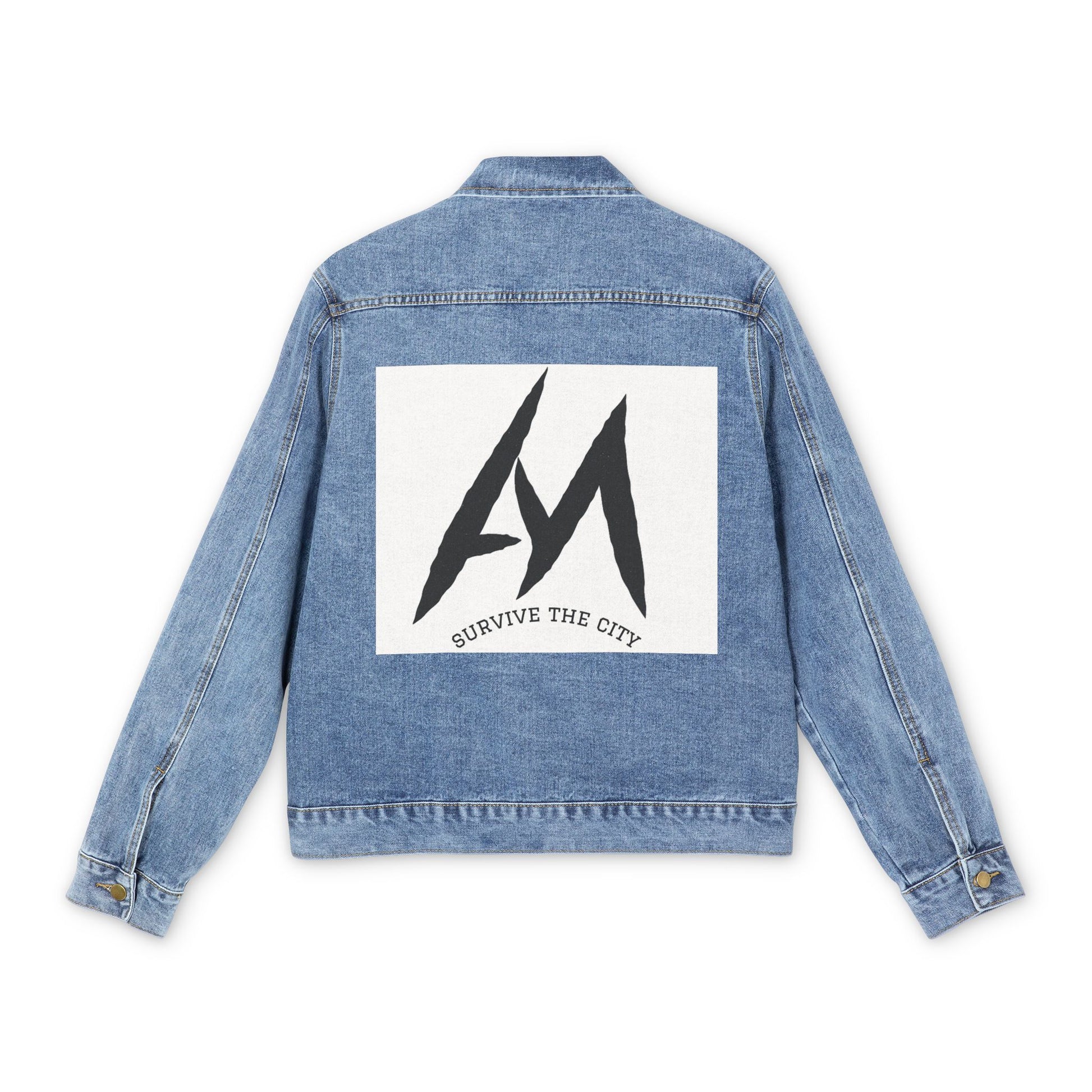 Stray claw Denim Jacket with 'Survive the City' Design, Casual Outerwear, Streetwear, Gift for Him, Fall Fashion