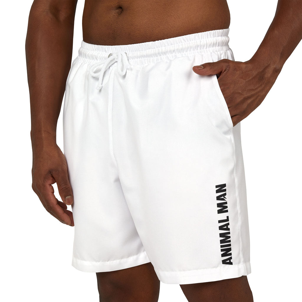 Men Swim Shorts, Beachwear, Summer Essentials, Relaxed Fit Swim Trunks, Casual Pool Shorts, Vacation Ready Swimwear, Animal Man Print
